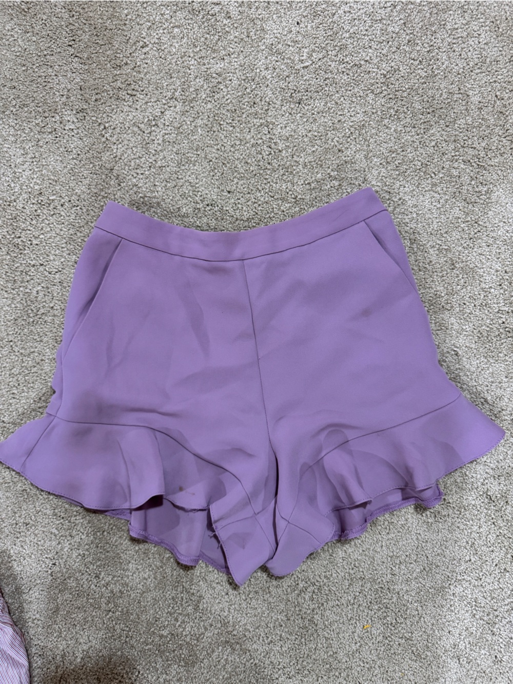 Topshop Lavender Ruffle Hem Crop Top